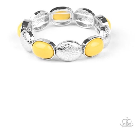 Decadently Dewy Yellow Bracelet